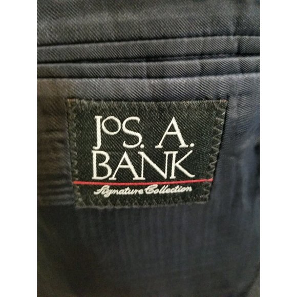 JOS A. BANK 46R SIGNATURE COLLECTION MENS SPORT COAT NAVY BLUE W/PINSTRIPES B347 - Picture 7 of 7